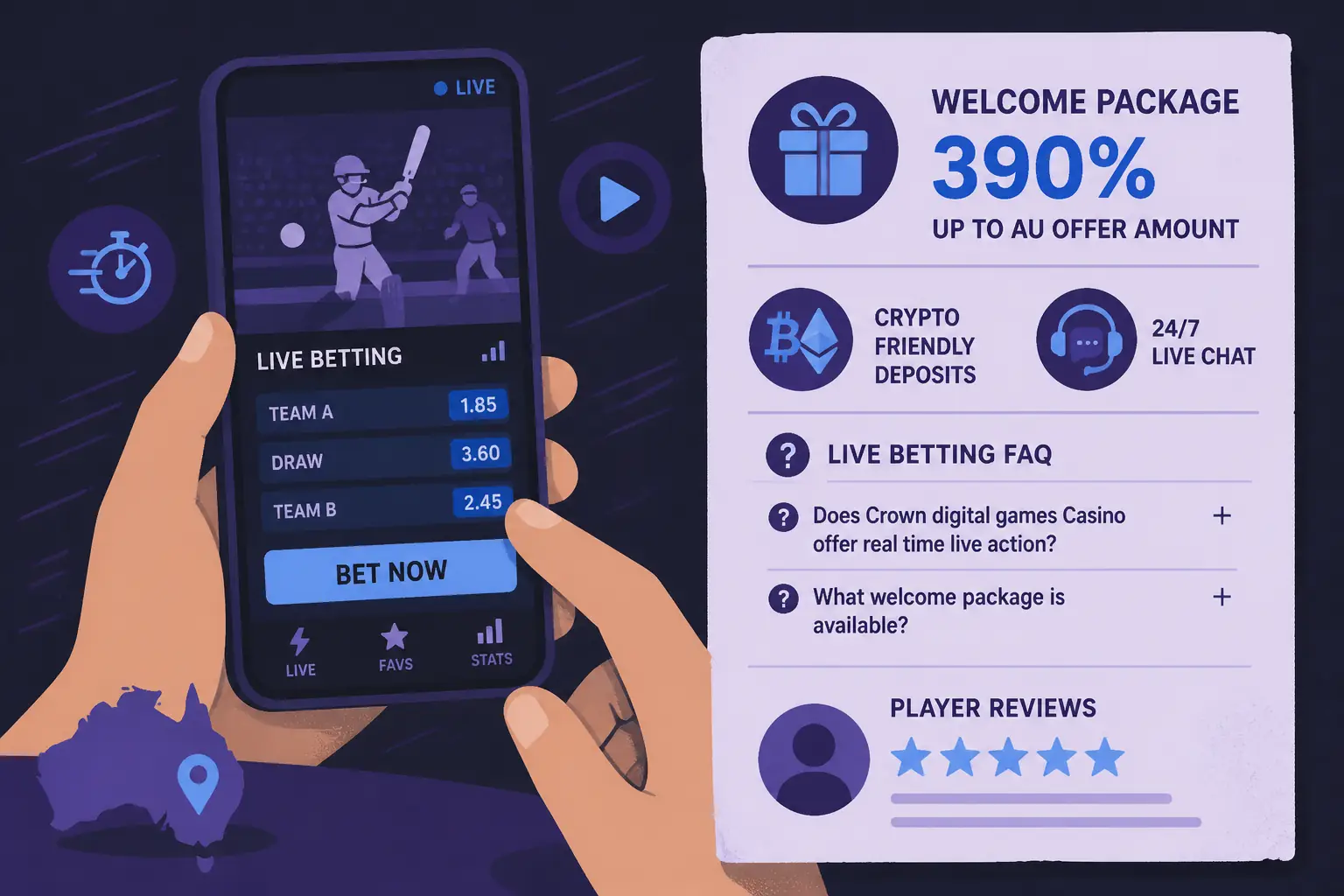 Crown Slots Live Betting visual guide for Crown Slots Casino